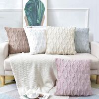 2 Pack Decorative Boho Throw Pillow Covers 45 x 45 cm (White) thumbnail