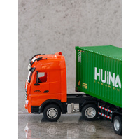 1:18 Scale 9-Channel Alloy Remote Control Container Truck with Lights & Sound for Indoor Play thumbnail