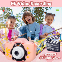 Kids Digital Dual Lens Camera, 4x Zoom and HD Video Recording (Pink) thumbnail