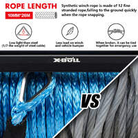 X-BULL 12V Electric Winch 12000LBS synthetic rope 4wd Jeep with winch cover thumbnail