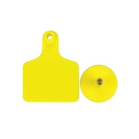 100x Cattle Ear Tags 5x4cm Set - Small Yellow Blank Sheep Pig Livestock Label thumbnail