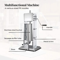 5L Manual Vertical Sausage Filler - Stainless Stuffer Meat Press Machine thumbnail