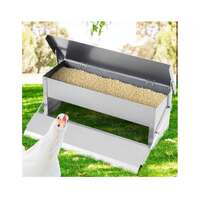 6.5L Automatic Chook Chicken Feeder Poultry Auto Treadle Galvanised Metal Coop thumbnail