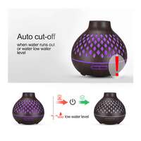 Essential Oil Aroma Diffuser and Remote - 400ml Hollowed Wood Mist Humidifier thumbnail