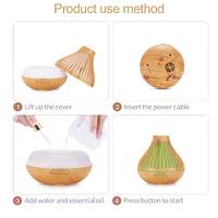Essential Oil Aroma Diffuser and Remote - 500ml Flat Top Wood Mist Humidifier thumbnail