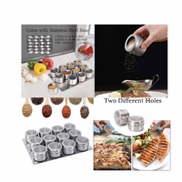 50x 150g Magnetic Spice Jar Stainless Steel Tin Herb Seasoning Storage Container thumbnail