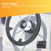 13.5" Boat Steering Wheel With Grip Cover - Stainless Steel 3/4" 5 Spoke With Knob thumbnail