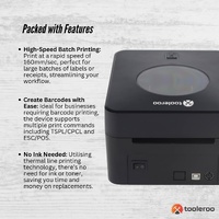 Tooleroo Bluetooth Thermal Label Printer - USB POS Receipt Shipping Printing thumbnail