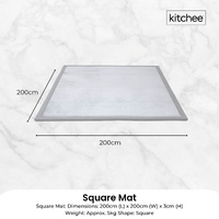Kitchee Kids Foam Floor Play Mat 200x200cm – Padded Thick Soft Tatami Style Grey thumbnail