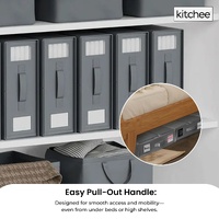 1x Kitchee Foldable Bed Sheet Storage Box – Linen & Closet Organiser Grey thumbnail