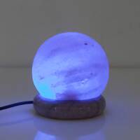 USB Colour Changing Salt Himalayan Lamp - Ball Sphere Shape Pink Rock LED Light thumbnail