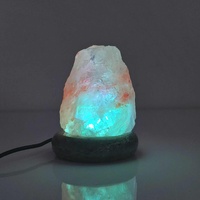 USB Colour Changing Salt Himalayan Lamp - Natural Shape Pink Rock LED Light thumbnail