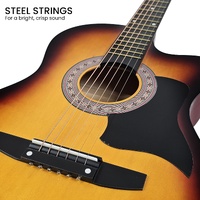 Karrera 38in Pro Cutaway Acoustic Guitar with Bag Strings - Sun Burst thumbnail