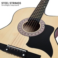 Karrera 38in Pro Cutaway Acoustic Guitar with guitar bag - Natural thumbnail
