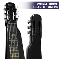 Karrera 29in 6-String Lap Steel Hawaiian Guitar - Black thumbnail