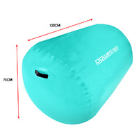 Powertrain Sports Inflatable Gymnastics Air Barrel Exercise Roller 120 x 75cm - Green thumbnail