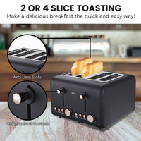 Pronti Rose Trim Collection Toaster & Kettle Bundle - Black thumbnail