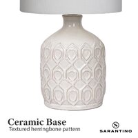 Sarantino Ceramic Table Lamp In Cream thumbnail