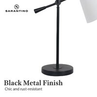 Sarantino Adjustable Metal Table Lamp In Black thumbnail