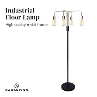 Sarantino Modern Exposed Bulb 4-Arm Industrial Light Floor Lamp thumbnail