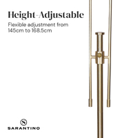 Sarantino Brushed Gold Height-Adjustable Metal Floor Lamp thumbnail
