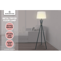 Sarantino Tripod Floor Lamp in Metal and Antique Brass thumbnail