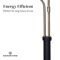 Sarantino LED Metal Floor Lamp with 2 Lights in Brushed Gold and Black Finish thumbnail