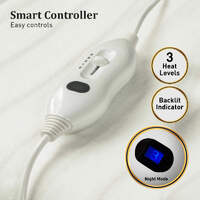 Laura Hill Electric Blanket Queen Size Fitted Underlay Winter Throw - White thumbnail