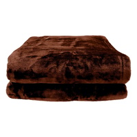 Laura Hill Faux Mink Blanket 800GSM Heavy Double-Sided - Chocolate thumbnail