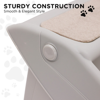 Furtastic Foldable Pet Stairs in Grey - 50cm Dog Ladder Cat Ramp with Non-Slip Mat for Indoor and Outdoor Use thumbnail
