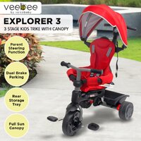 Veebee Explorer 3-stage Kids Trike With Canopy - Red thumbnail