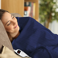 Laura Hill Heated Electric Blanket Coral Warm Fleece Winter Blue thumbnail