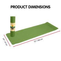 Powertrain Eco-friendly Dual Layer 6mm Yoga Mat | Olive | Non-slip Surface And Carry Strap For Ultimate Comfort And Portability thumbnail