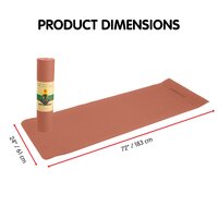 Powertrain Eco-friendly Dual Layer 6mm Yoga Mat | Peach | Non-slip Surface And Carry Strap For Ultimate Comfort And Portability thumbnail