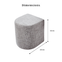2X Ottoman Stool Linen Fabric Footstool Foot Rest Pouffe Pouf Seat - Dark Grey thumbnail