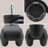 5X 2'' Twin Wheel Office Chair Casters - Slient Smooth, 11x22mm Stem thumbnail