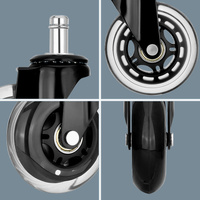 5X 3'' Rollerblade Style Wheels Office Chair Casters - Slient Smooth, 11x22mm Stem thumbnail