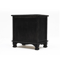 Bedside Table 2 Drawer Vintage Side Table Storage Cabinet Bedroom LYDIA BLACK thumbnail