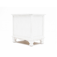 Bedside Table 2 Drawer Vintage Side Table Storage Cabinet Bedroom LYDIA WHITE thumbnail
