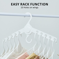 50X Plus Hanger Multiple Clothes Rack Organizer Foldable 10 Holes WHITE thumbnail