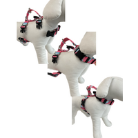 Dog Double-Lined Straps Harness Adjustable L MARBLE PINK thumbnail