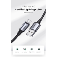 UGREEN 60163 USB-A to 8-pin iPhone Charging Cable 2M Silver thumbnail