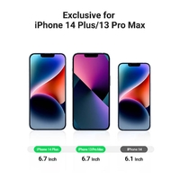 UGREEN 80969 Full Coverage HD Tempered Glass Screen Protector with Precise-Align Applicator for iPhone 13 Pro Max / 14 Plus (2-Pack) thumbnail