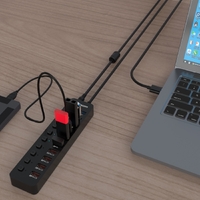 Simplecom CHU810 48W 10-Port USB 3.0 Hub and Charger with Individual Switches 12V/4A Power Adapter BC1.2 Fast Charging thumbnail