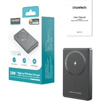 CHOETECH B739-BK 20W Slim USB-C 10000mAh Magnetic Power Bank - Black thumbnail