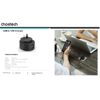 CHOETECH C0203 USB-A AC Adapter (AU standard) 12W thumbnail