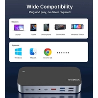 CHOETECH HUB-M52 15-in-1 Laptop USB-C Docking Station thumbnail