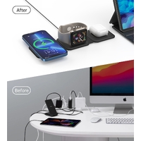 CHOETECH T588-F-BK 3-in-1 Foldable Fast Wireless Charger for Phone/Watch/Earphone thumbnail