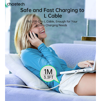 CHOETECH XCL-0002 Silicone USB-C to L Cable 1m White thumbnail