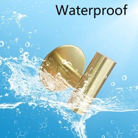 2 Pcs Wall Mount Self Adhesive Bathroom Towel Hooks Holder Cloth Hanger Hook Door Hanger Gold thumbnail
